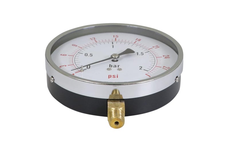 Supply Giant 4.5 inch inch Dial Utility Dry Water Pressure Gauge - Sprinkler - Spa - Well Pump - Aquarium - Water Hose, 14 inch NPT Lower Mount Brass Connection, 0-30 Psi, Black (PG4530) - Image 4